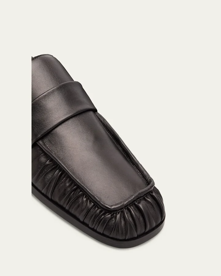 Wrinkled Leather Square-Toe Loafers - Image 8