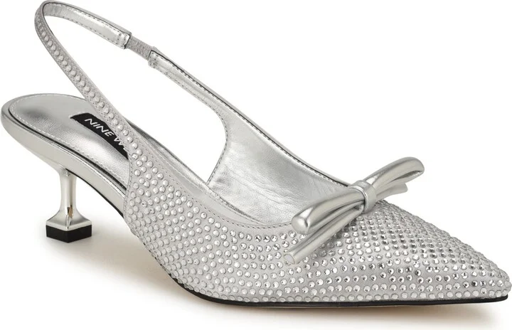 Wunder Slingback Pointed Toe Kitten Heel Pump