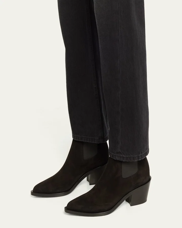 Wylie Suede Western Chelsea Booties - Image 2