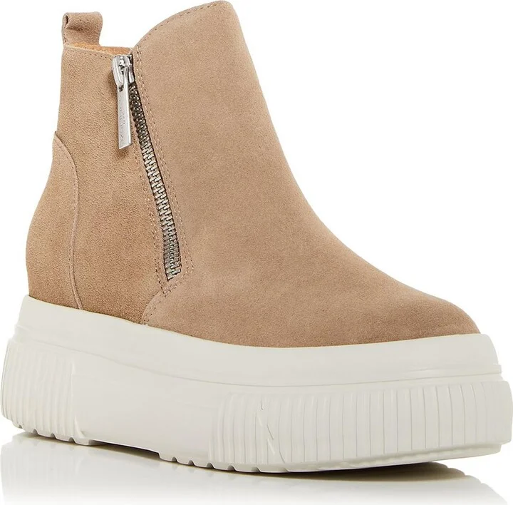 WYONA WP Womens Leather Double Zipper Ankle Boots