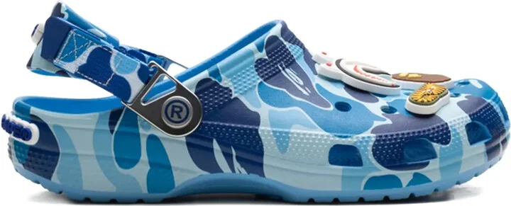 x A Bathing Ape Clog "Blue Camo" sneakers