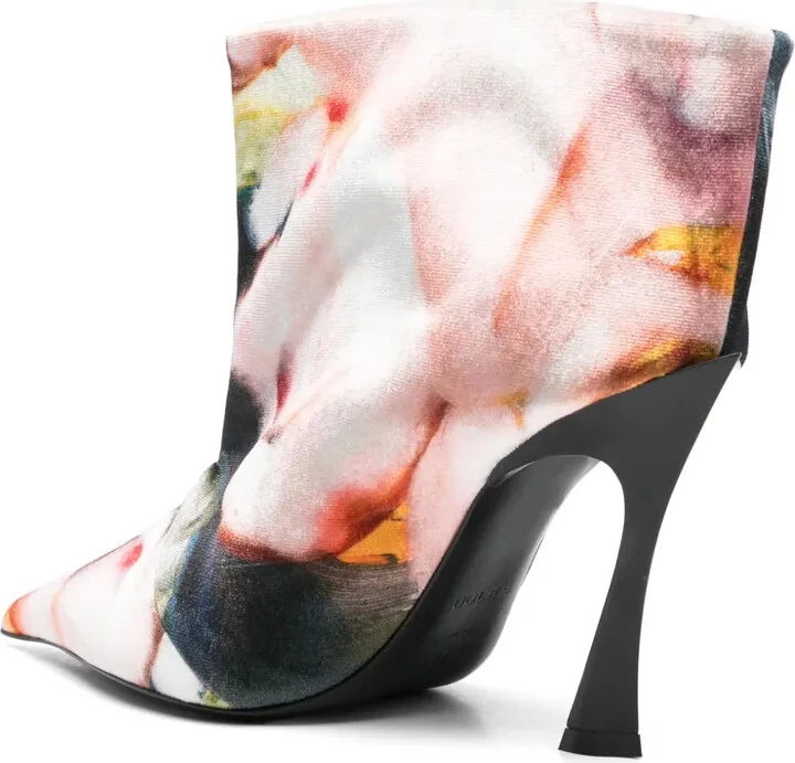 x Ambera Wellmann 95mm printed velvet boots - Image 3