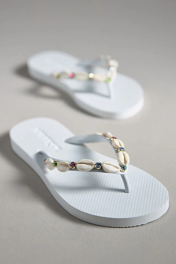 x Anthropologie Embellished Thong Sandals - Image 4