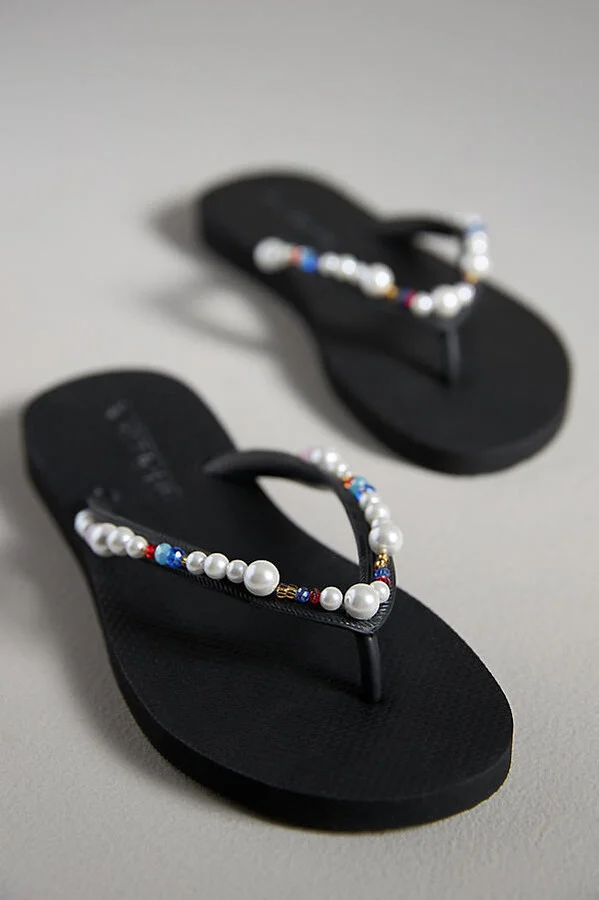 x Anthropologie Embellished Thong Sandals - Image 2