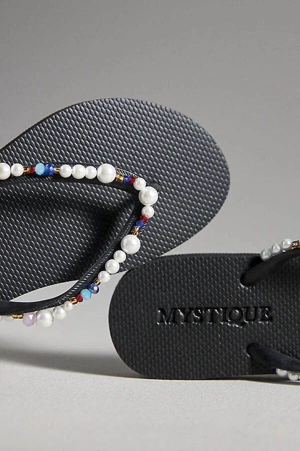 x Anthropologie Embellished Thong Sandals - Image 4