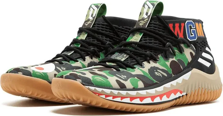 x BAPE Dame4 "Green Shark ABC Camo" sneakers - Image 2