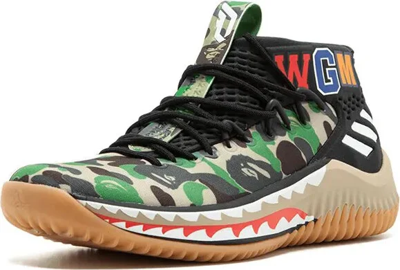x BAPE Dame4 "Green Shark ABC Camo" sneakers - Image 4