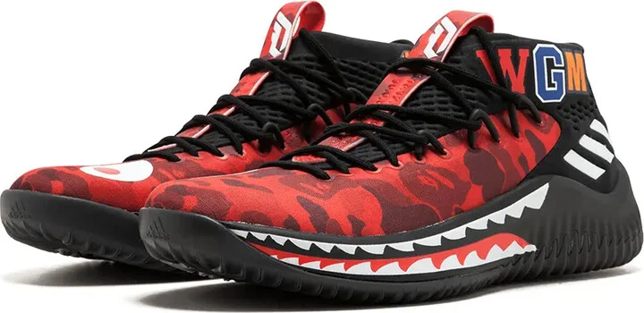 x BAPE Dame4 "Red Shark ABC Camo" sneakers - Image 2