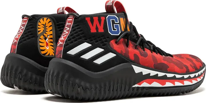 x BAPE Dame4 "Red Shark ABC Camo" sneakers - Image 3