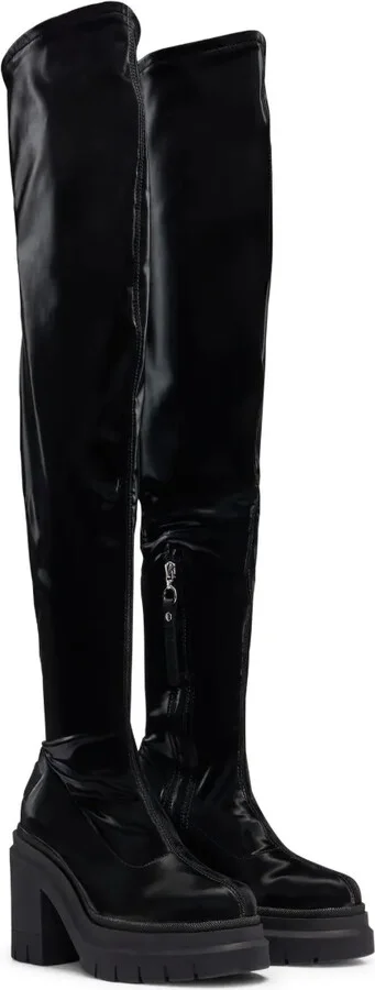 x Bella Poarch vinyl-effect heeled boots - Image 2