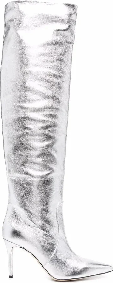 x Brian Atwood Carra metallic-effect boots