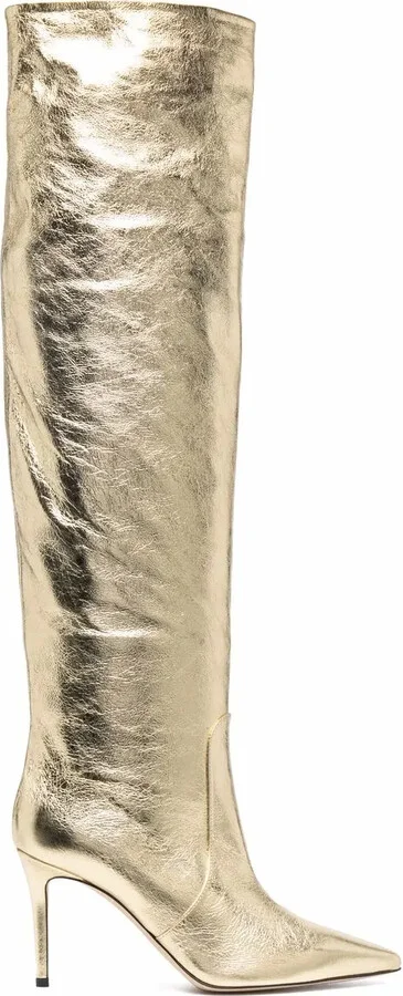 x Brian Atwood Carra metallic-effect boots
