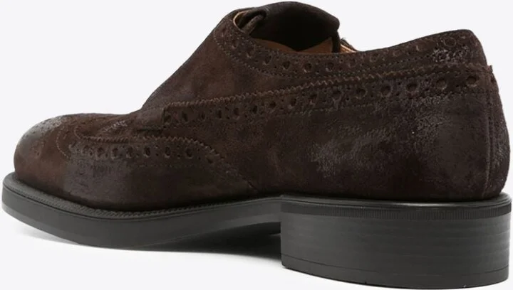 X Church's Monk Strap Suede Brogue Shoes - Image 2