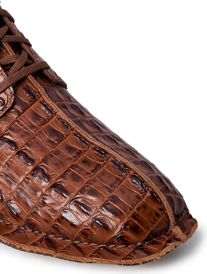 x Clarks croc-embossed derby shoes - Image 4