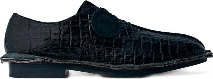 x Clarks croc-embossed derby shoes