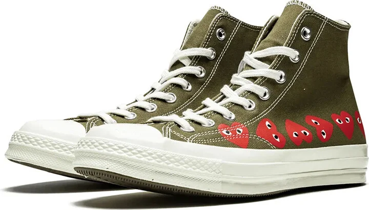 x Comme Des Garçons Play Chuck 70 Hi "Multi Hearts Green" sneakers - Image 2