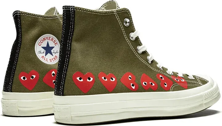 x Comme Des Garçons Play Chuck 70 Hi "Multi Hearts Green" sneakers - Image 3