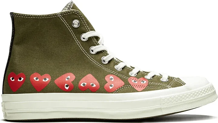 x Comme Des Garçons Play Chuck 70 Hi "Multi Hearts Green" sneakers