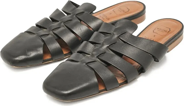 x Deveaux pre-owned leather mules - Image 4