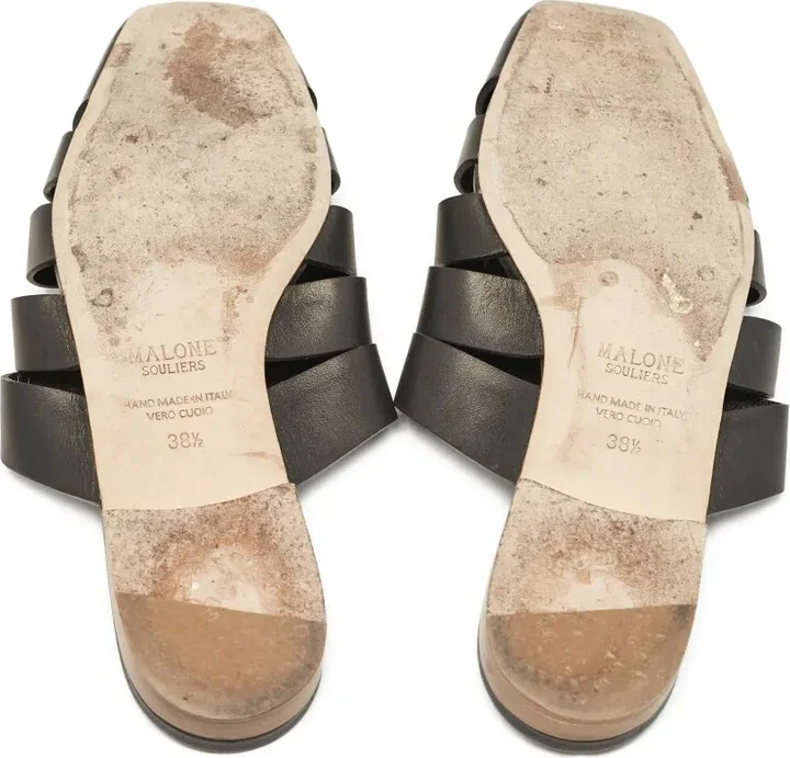 x Deveaux pre-owned leather mules - Image 5