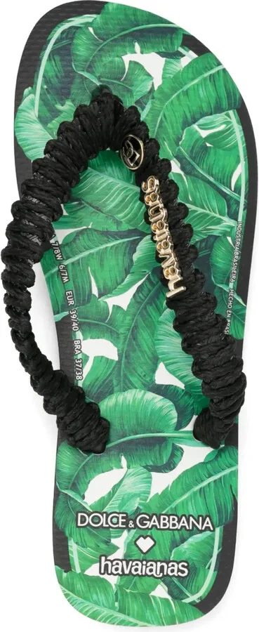 x Dolce & Gabbana banana leaf flip flops - Image 4