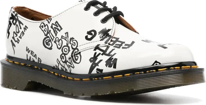x Dr. Martens text-print Derby shoes - Image 2
