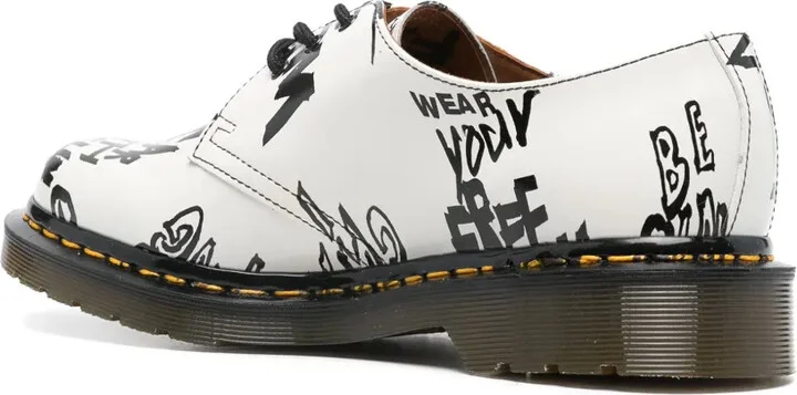 x Dr. Martens text-print Derby shoes - Image 3