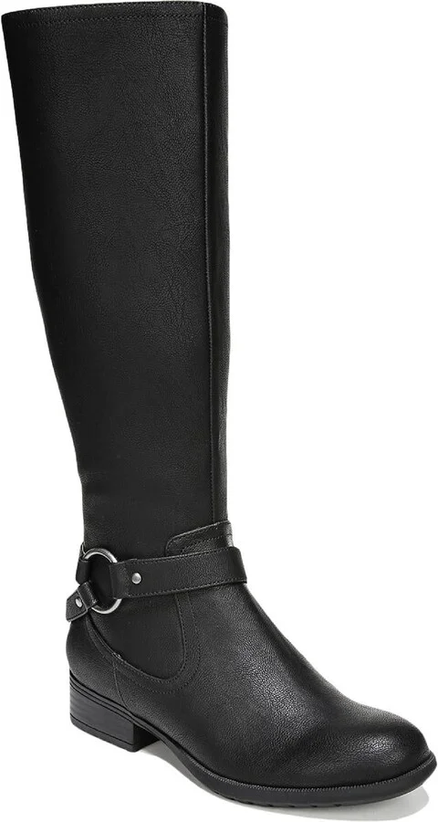 X-Felicity Womens Wide Calf Faux Leather Knee-High Boots