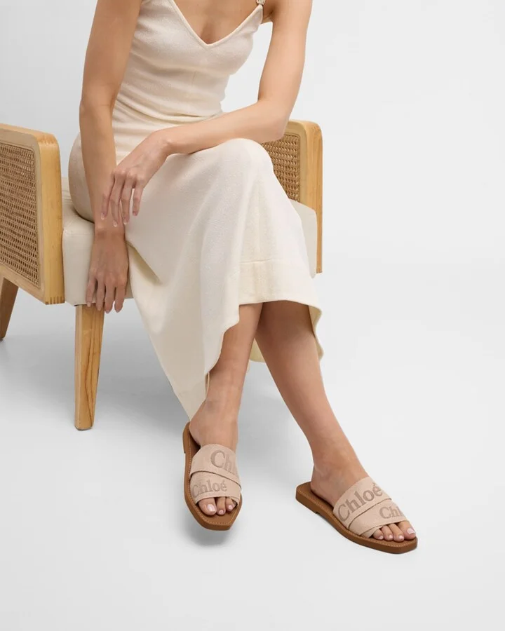 x High Summer Woody Embroidered Logo Flat Sandals - Image 2