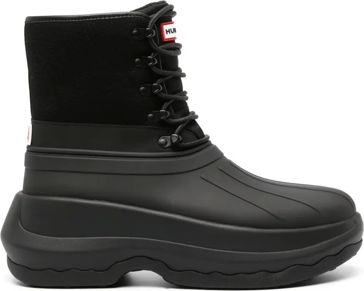 x Hunter logo-patch boots - Image 5