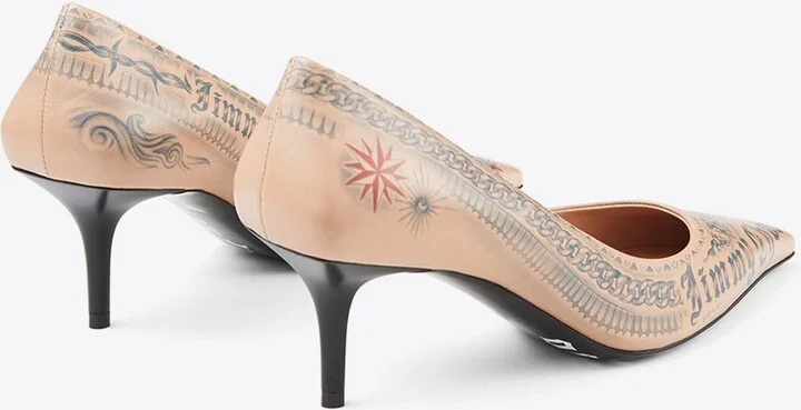 X Jean Paul Gaultier 60 Tattoo-Printed Leather Pumps - Image 2