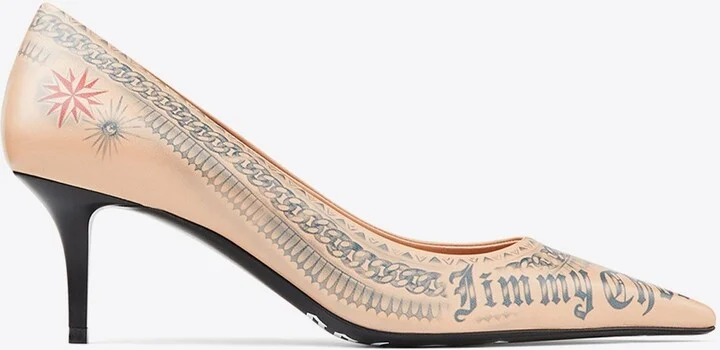 X Jean Paul Gaultier 60 Tattoo-Printed Leather Pumps