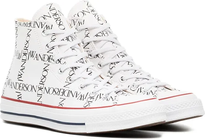 x JW Anderson White Logo Print Sneakers - Image 3