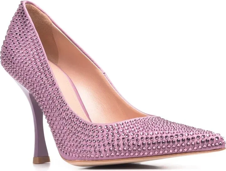 x Leonie Hanne crystal-embellished pointed-toe pumps - Image 2