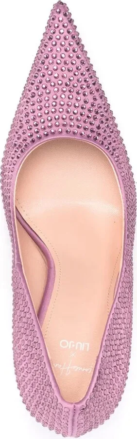 x Leonie Hanne crystal-embellished pointed-toe pumps - Image 4