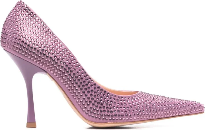 x Leonie Hanne crystal-embellished pointed-toe pumps