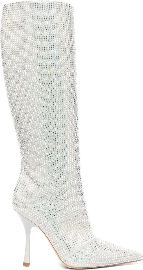 x Leonie Hanne knee-high rhinestone boots