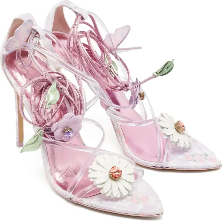 x LoveShackFancy pre-owned 100mm Wildflower sandals - Image 2