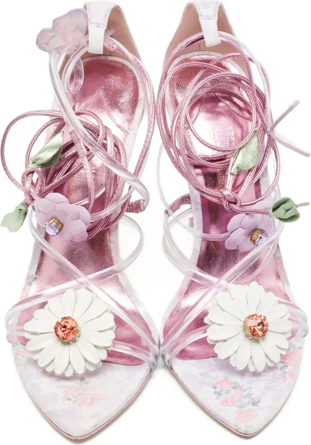 x LoveShackFancy pre-owned 100mm Wildflower sandals - Image 4