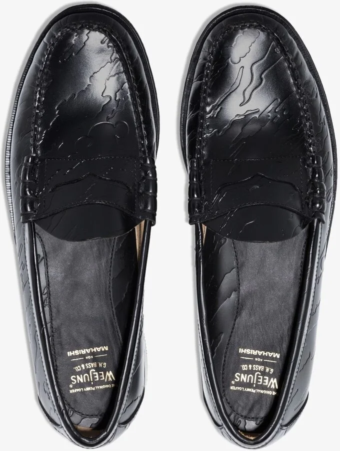 X Maharishi Black Weejuns Larson Leather Loafers - Image 4