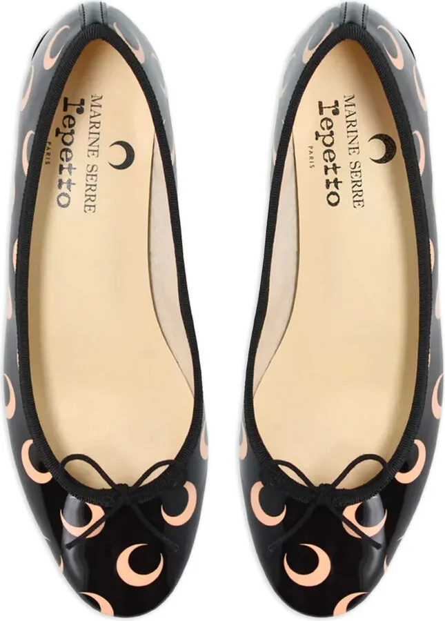 x Marine Serre Camille bow-detail printed ballet flats - Image 3