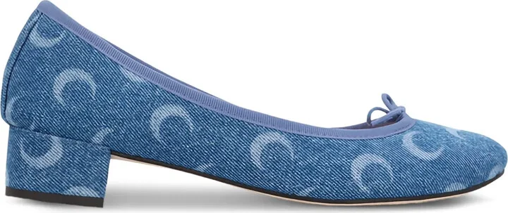 x Marine Serre Camille crescent moon-print heeled pumps