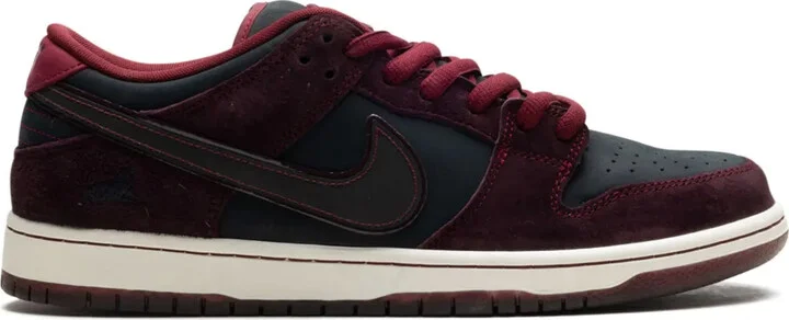 x Riot Skateshop SB Dunk Low "Mahogany/Dark Beetroot/Team Red/Sail/Night Maroon" sneakers