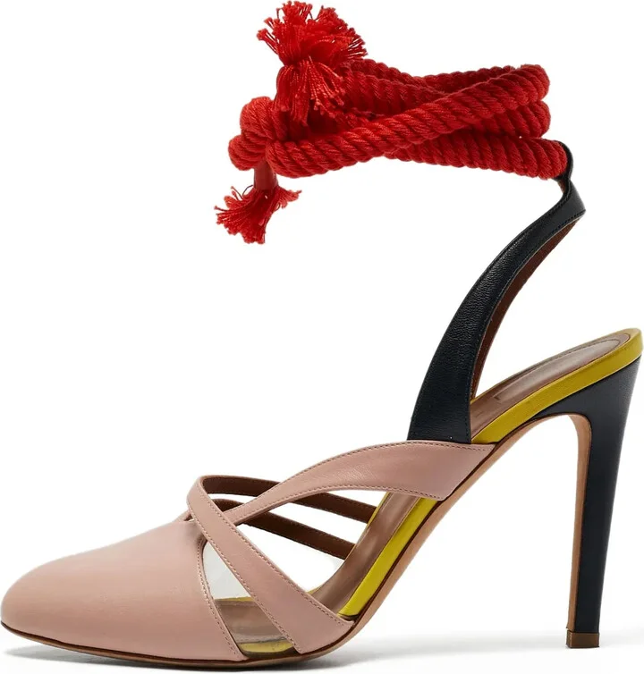 x Roksanda 2024 100mm rope-tie leather pumps