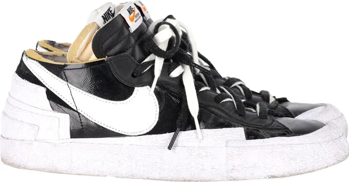 x Sacai Blazer Low Sneakers in Black Patent Leather