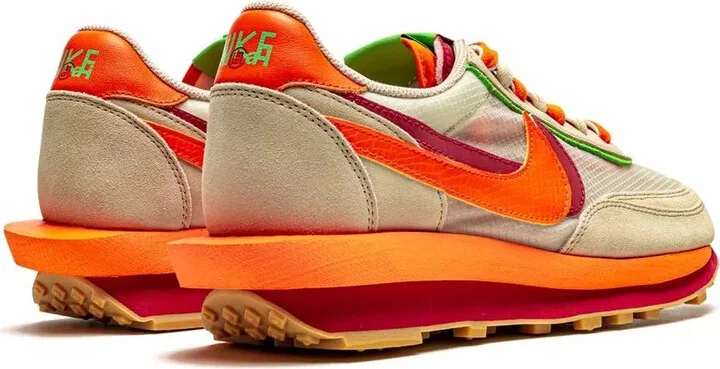 x sacai x CLOT LDWaffle "Net Orange Blaze" sneakers - Image 3