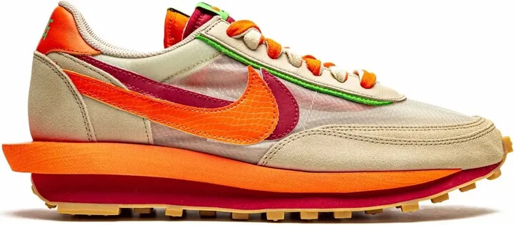 x sacai x CLOT LDWaffle "Net Orange Blaze" sneakers