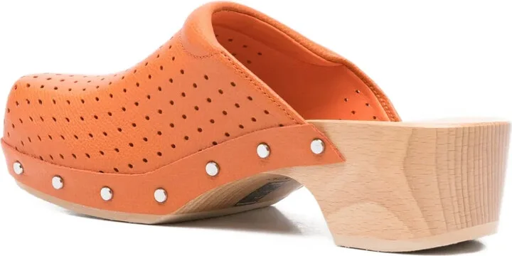 x Scholl 40mm perforated leather clogs - Image 3