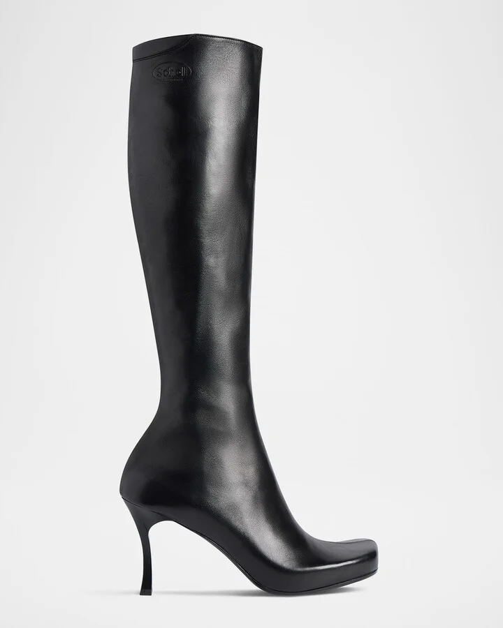 x Scholl Leather Knee-High Boots