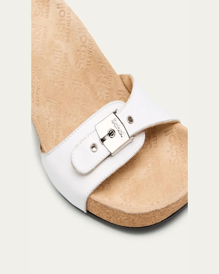 x Scholl Leather Mule Sandals - Image 2